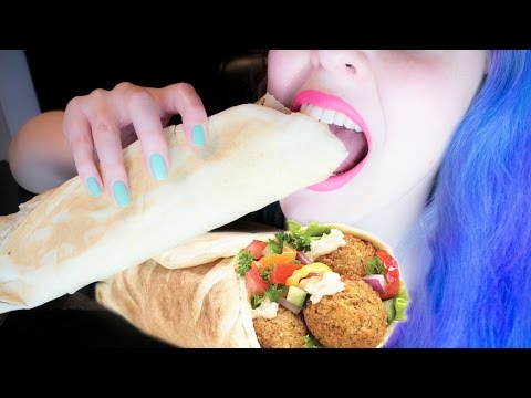 ASMR: Baked Falafel Crunchwrap | Lebanese Takeout ~ Relaxing Eating Sounds [No Talking | Vegan] 😻