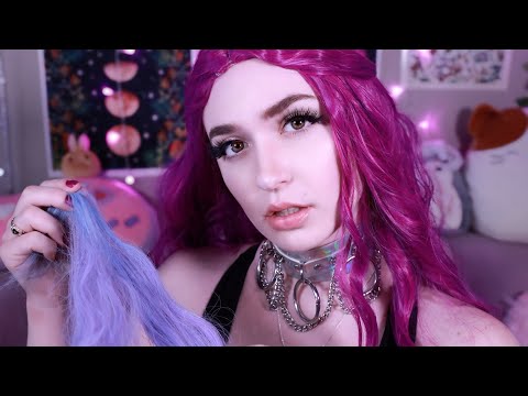 Goth girl in the back of the classroom plays with your hair | ASMR