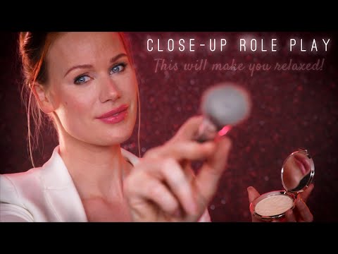 ASMR | CLOSE-UP MAKE UP ARTIST ROLE PLAY | Tapping, brushing & breathy whispers | Isabel imagination