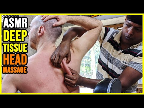 STRONG DEEP TISSUE BACK and HEAD MASSAGE with CRACK | ASMR BARBER