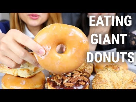 EATING GIANT DONUTS ASMR *SOFT EATING SOUNDS* MUKBANG