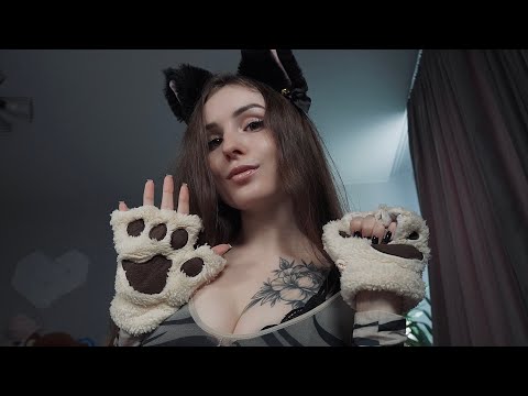 ASMR CAT GIRL MOUTH SOUNDS, PURRING IN YOUR YEARS, MICRO SCRATCHING, FACE TOUCHING