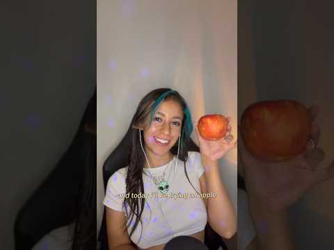 ASMR Alien Eats an Apple for The First Time 👽🍎✨👀What should she try next?🤔💭 #asmr #asmreating