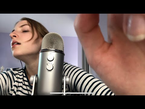 ASMR inaudible whispering, mouth sounds, hand sounds/movements