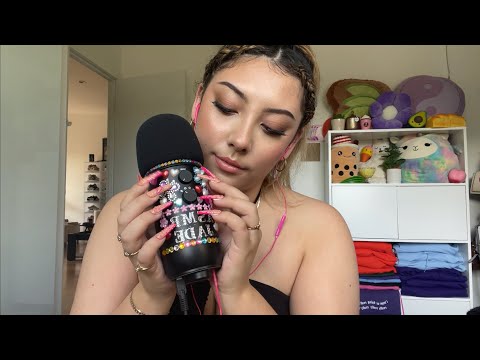 ASMR rhinestone scratching + tapping on the microphone! PART 1 💗✨ | Whispered