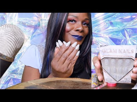 Doing My NewYears Glam Nails ASMR Trident Vibes Chewing Gum