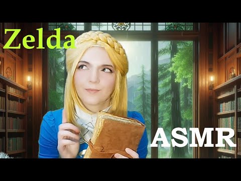 ASMR Zelda in the Secret Library on a Rainy Night 🌧️ - Roleplay, Cozy Ambience, Page Turning