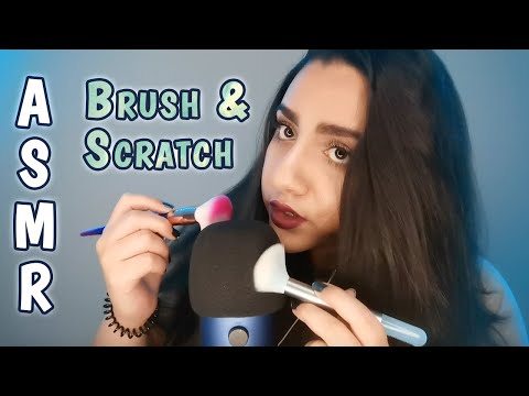 ASMR MIC BRUSHING AND MIC SCRATCHING (WITH MOUTH SOUNDS)🖌️✨