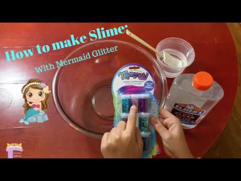 How to Make Slime With Mermaid Glitter | ASMR