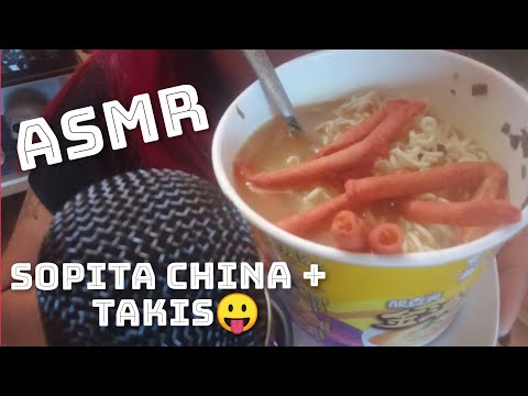 ASMR-Comiendo Fideos"CHINOS"Con TAKIS🥵🥵/mucho Mouth Sounds|Eating Sounds