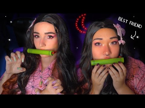 ASMR NEZUKO x2 pour T'ENDORMIR !! (No talking avec ma meilleure amie)