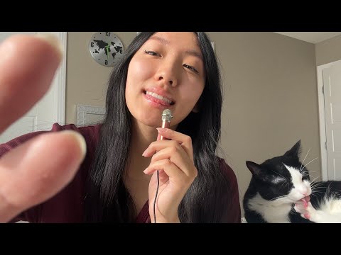 ASMR Chaotic Spit Painting with Mini Mic 🎤 + Cat 🐈‍⬛