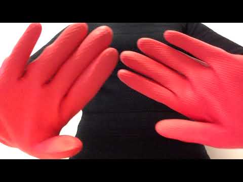 ASMR Mummy Opens Red Marigold Industrial Rubber Gloves Tripletec Plus Dishwashing Tingles