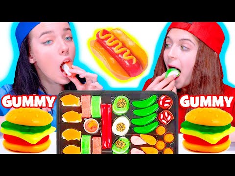 ASMR Eating Only Gummy Candy | Gummy Sushi Set, Candy Race Mukbang