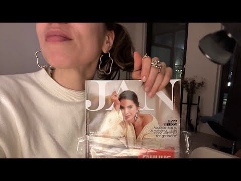 ASMR Page Turning Squeezing Slow and Fast pace Tapping Plastic cover removal Glossy Magazine