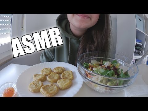 ASMR - EATING CHICKEN NUGGETS AND CRUNCHY SALAD *Eating Sounds Only*