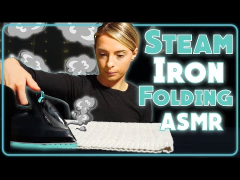 [ASMR] Steamy Iron Sounds | Folding And Ironing 💨