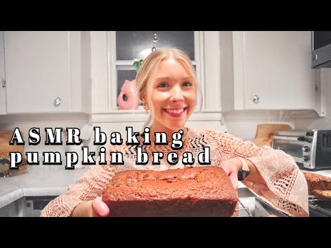 ASMR bake with me | chocolate chip pumpkin bread