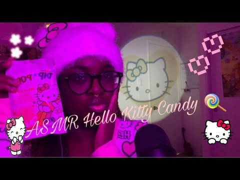 ASMR • Eating Hello Kitty Lollipop & Pop Rocks 🎀🍭 (licking, popping, mouth sounds)