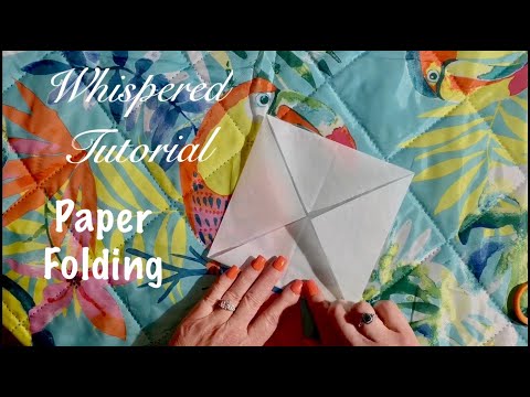 ASMR Fortune teller tutorial/Simple Origami (Whispered) Tracing paper crinkles
