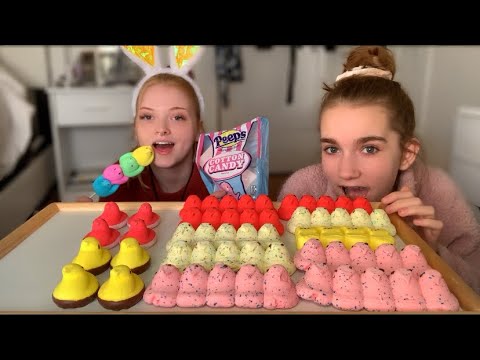 ASMR ~ EATING CRAZY FLAVORED PEEPS WITH MY SISTER 🐥