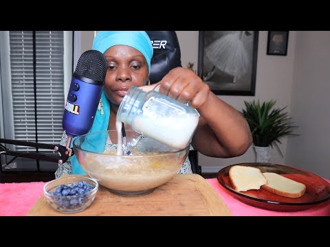 BLUE BERRIES WITH OATMEAL ASMR EATING SOUNDS