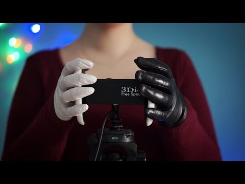 Binaural ASMR. Ear Touching/Cupping with Leather & Latex Gloves