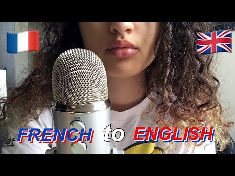 ASMR French to English trigger words, breathy whispers | blue yeti