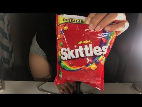 SKITTLES Asmr- (crinkling ,chewing sounds) 💘