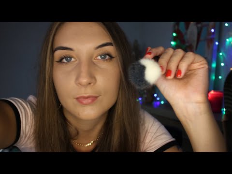 ASMR| **TONGUE CLICKING AND BRUSHING YOUR FACE** SUPER RELAXING :)