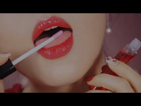 [ASMR] Lipgloss Candy Eating Mouth Soundsㅣ립글로즈 캔디 이팅 입소리ㅣリップグロスのキャンディーを食べる、ねばねばした口音