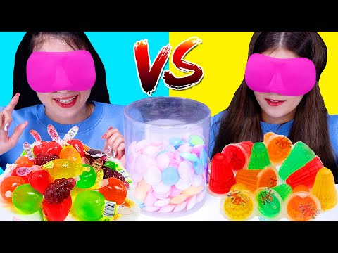 ASMR Most Popular Candy Race (Tik Tok Jelly, Ufo Wafers, Jello Cups) Mukbang