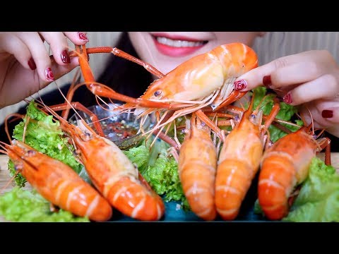 ASMR HUGE PRAWN (blueclaw shrimp)SAVAGE EATING SOUNDS | LINH-ASMR