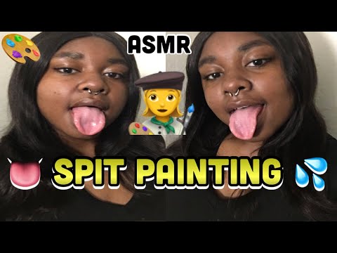 ASMR Fast & Aggressive Spit Painting🤤👩‍🎨 (Pure Mouth Sounds Wet & Dry💦) #asmr