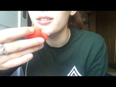 ASMR JUICY tomato!  Slurping + whisper