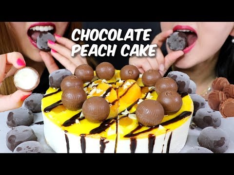 ASMR CHOCOLATE PEACH CAKE + CHOCOLATE TRUFFLES + ICE CREAM BON BONS 리얼사운드 먹방 | Kim&Liz ASMR