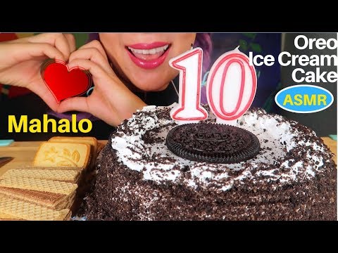 [10K]ASMR 오레오 아이스크림 케이크. 구독자 만명 감사 먹방| OREO ICE CREAM CAKE 10K SUBSCRIBERS|CURIE. ASMR