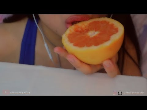 ASMR INTENSE Eating Sounds 🍊 Juicy Succulent Grapefruit 💦 Lip smacking 👄 Slurping Mukbang 👄