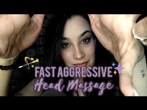 ASMR Fast Aggressive Head & Shoulder Massage | Layered Scratching & Skin Rubbing Sounds
