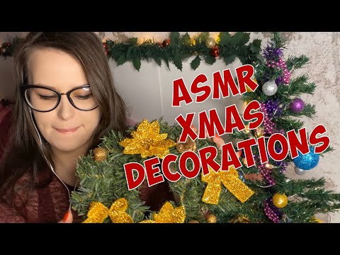 ASMR Xmas decorations gentle sounds tapping glitter and plastic no talking