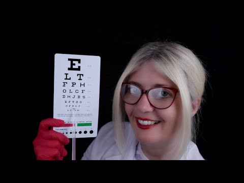 ASMR Eye Exam - Light Triggers, Follow My Instructions, Eye Drops, Gloves, Writing, Ophthalmoscope
