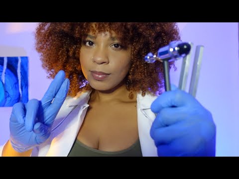 Detailed ASMR Cranial Nerve Exam by Jamaican Doctor -  Hearing Test, Tuning Fork, Reflexes