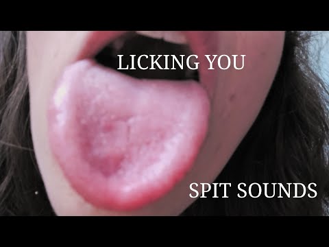 ASMR LICKING YOU but slow and sensual, a lot of spit sounds