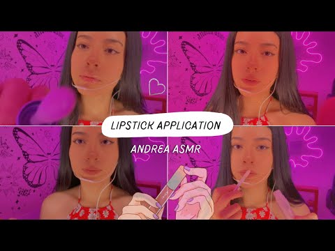 Lipstick Application 💘 | te hago dormir solo con un gloss | Andrea ASMR 🦋