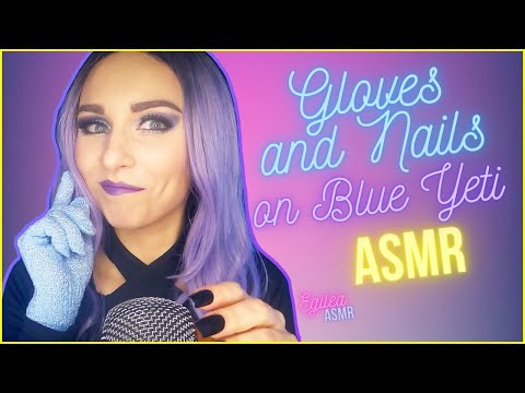 ASMR Exfoliating Gloves, Acrylic Nails scratching on Blue Yeti microphone without cover.(No talking)