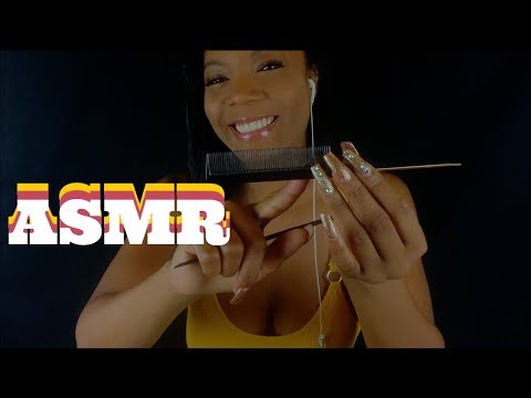 ASMR Comb Stroking and Hair Combing Sounds For Tingles