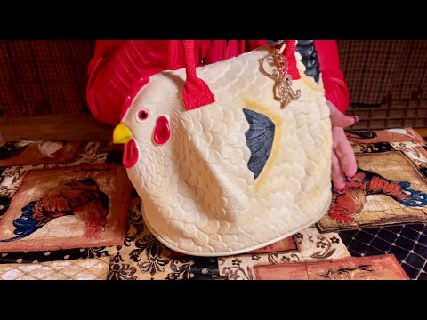 Crazy Chicken Purse Rummage! (Whispered) Switching purses for Easter & Spring~ASMR