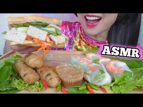 ASMR VIETNAMESE FOOD *FRIED ROLL + SALAD ROLL (EATING SOUNDS) NO TALKING | SAS-ASMR