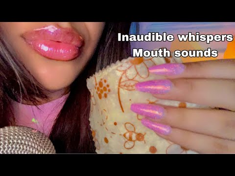 ASMR~ Sensitive Inaudible Whispers, Mouth Sounds + Tapping on Beeswax Wrap