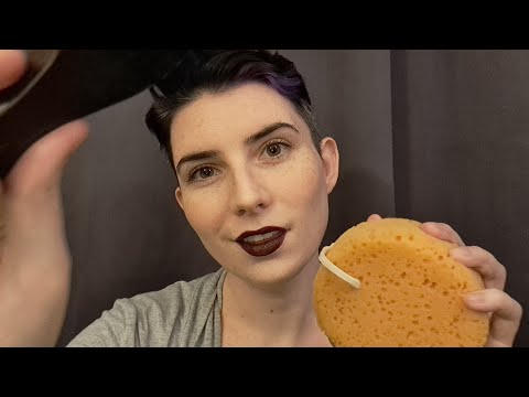 ASMR | Brushes and Scrubbers ~ Whispered, brushing, tapping, squishing, wood, rubber, plastic
